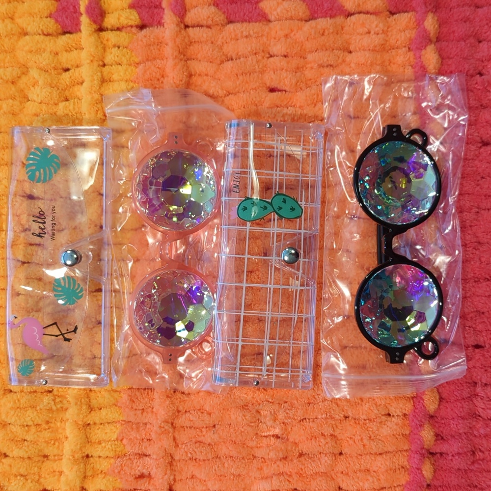 Rave Kaleidoscope Glasses, 2PCS Holographic